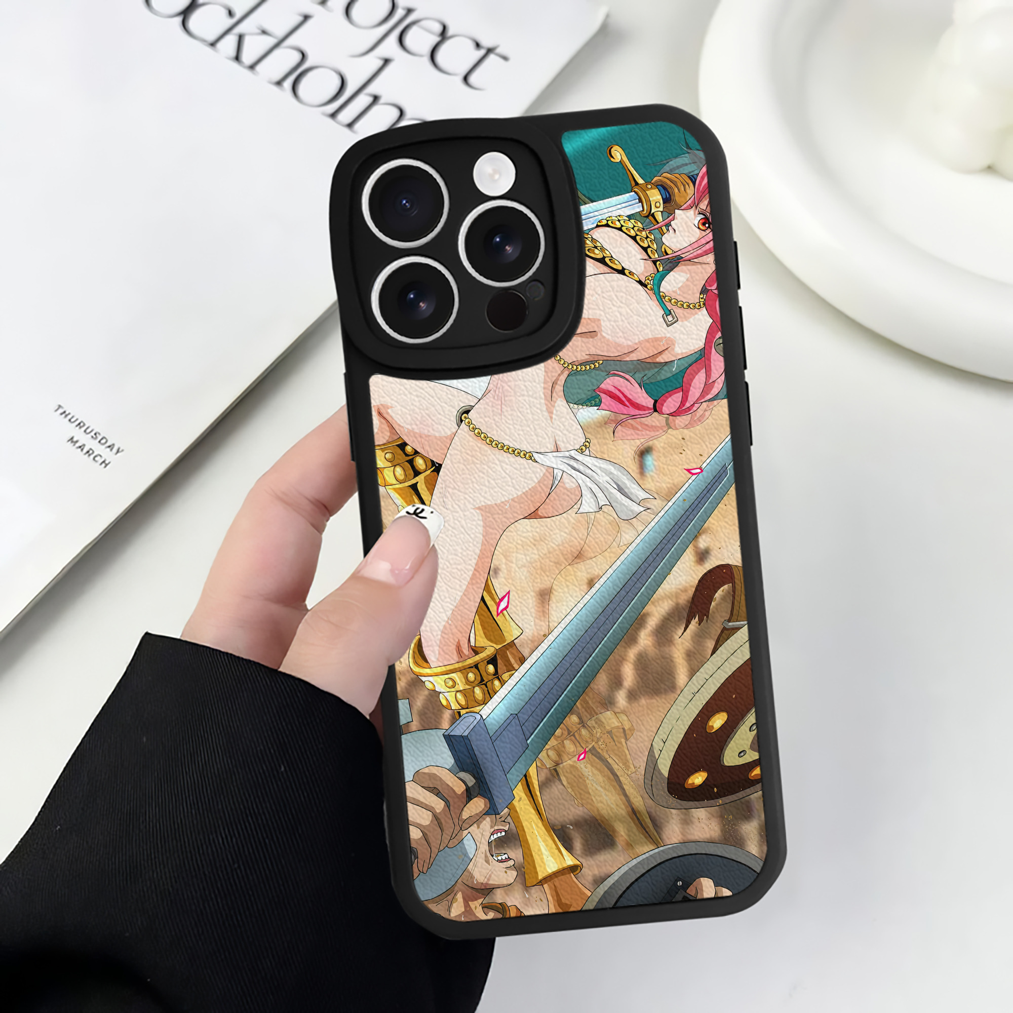 （画像用） ワンピース ONE PIECE 【iPhone 16シリーズ対応】シリコンスマホケース（レザー調） 材質：シリコン